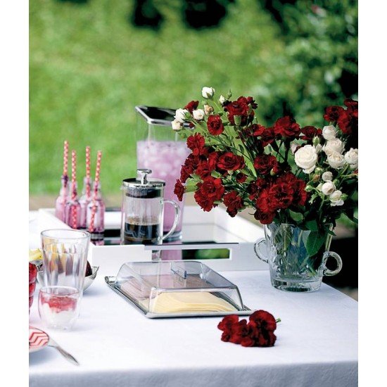 JARRA QUADRATA TRANSPARENTE COM TAMPA EM ACO INOX 1,5 L TRAMONTINA