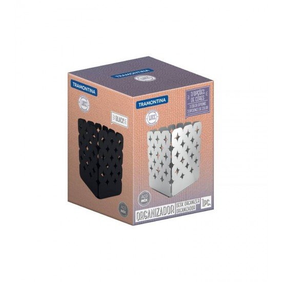 ORGANIZADOR LUCE EM ACO INOX DESENHOS VAZADOS 7X7 CM TRAMONTINA