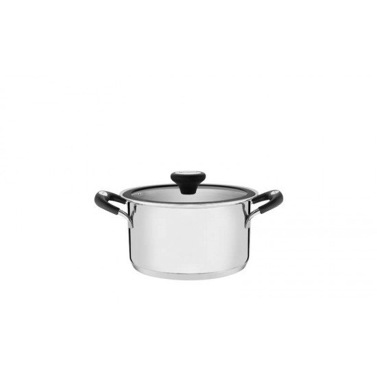 CACAROLA FUNDA SOLAR SILICONE EM ACO INOX COM FUNDO TRIPLO 16 CM 1,8 L TRAMONTINA