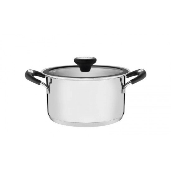 CACAROLA FUNDA SOLAR SILICONE EM ACO INOX COM FUNDO TRIPLO 24 CM 6,1 L TRAMONTINA