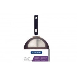FRIGIDEIRA TRAMONTINA SOLAR SILICONE RASA EM AÇO INOX FUNDO TRIPLO COM CABO DE SILICONE 20 CM 1,3 L
