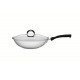 WOK TRAMONTINA ASTRO SILICONE EM AÇO INOX COM FUNDO TRIPLO E TAMPA DE VIDRO 28 CM 3,3 L