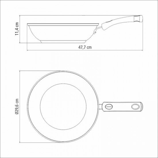 WOK TRAMONTINA ASTRO SILICONE EM AÇO INOX COM FUNDO TRIPLO 28 CM 3,3 L