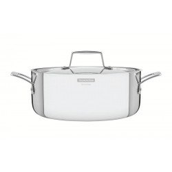 CAÇAROLA TRAMONTINA GRANO RASA EM AÇO INOX CORPO TRIPLO COM TAMPA E ALÇAS 24 CM 4,7 L