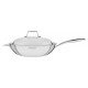 WOK GRANO EM ACO INOX CORPO TRIPLO COM TAMPA E CABO 32 CM 5,2 L TRAMONTINA