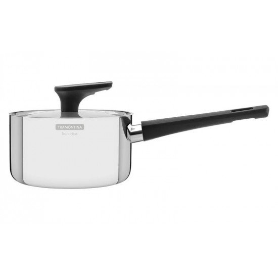 PANELA GRANO BAQUELITE EM ACO INOX COM CORPO TRIPLO TAMPA E CABO DE BAQUELITE 16 CM 1,7 L TRAMONTINA
