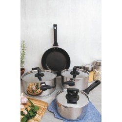 FRIGIDEIRA BRAVA INOX FUNDO TRIPLO REVEST INTERNO ANTIADERENTE CABO BAQUELITE 20CM 1,3L TRAMONTINA