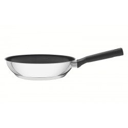 FRIGIDEIRA BRAVA BAQUELITE EM AÇO INOX COM REVES INTERNO ANTIADERENTE CABO DE BAQUELITE TRAMONTINA