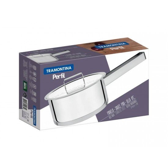 PANELA EM ACO INOX FUNDO TRIPLO E MARCACAO INTERNA DE CAPACIDADE 16 CM 1,4 L TRAMONTINA