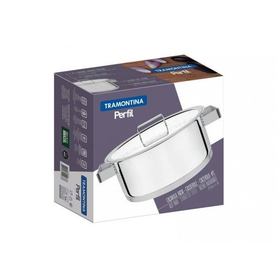 CACAROLA EM ACO INOX FUNDO TRIPLO E MARCACAO INTERNA DE CAPACIDADE 24 CM 4,7 L TRAMONTINA