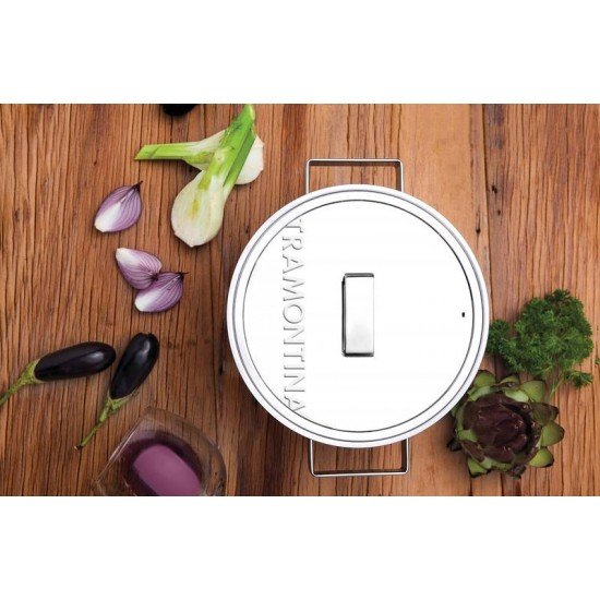 CACAROLA EM ACO INOX FUNDO TRIPLO E MARCACAO INTERNA DE CAPACIDADE 24 CM 4,7 L TRAMONTINA