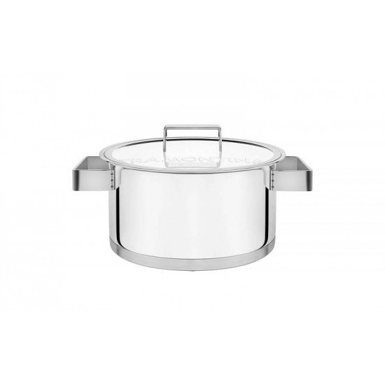 CACAROLA EM ACO INOX FUNDO TRIPLO E MARCACAO INTERNA DE CAPACIDADE 20 CM 3,6 L TRAMONTINA