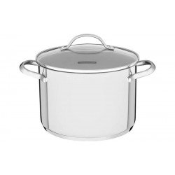 CALDEIRAO UNA EM ACO INOX COM FUNDO TRIPLO E TAMPA DE VIDRO 24 CM 7,7 L TRAMONTINA