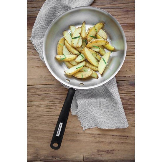 FRIGIDEIRA DUO SILICONE RASA EM ACO INOX FUNDO TRIPLO COM CABO DE SILICONE 20 CM 1,1 L TRAMONTINA