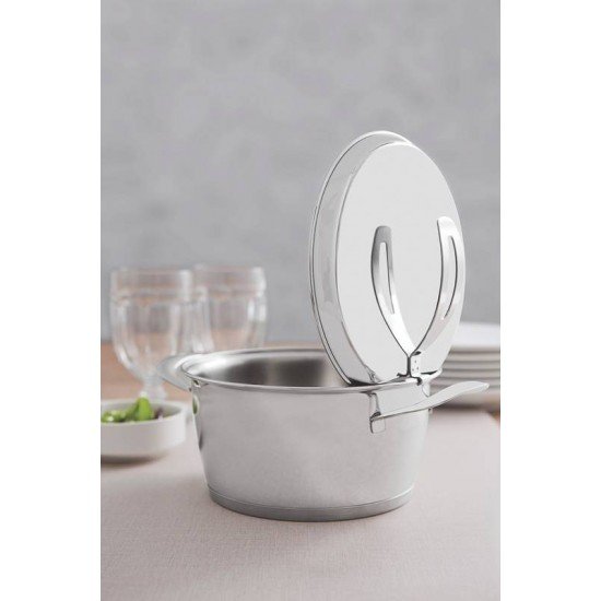 CACAROLA RASA VENTURA EM ACO INOX COM FUNDO TRIPLO 22 CM 3,3 L TRAMONTINA