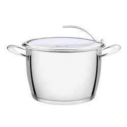 CALDEIRAO VENTURA EM ACO INOX COM FUNDO TRIPLO E TAMPA DE VIDRO 22 CM 5,5 L TRAMONTINA