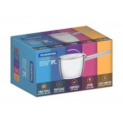 CALDEIRAO VENTURA EM ACO INOX COM FUNDO TRIPLO E CABO 16 CM 2,1 L TRAMONTINA