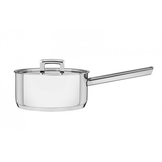 PANELA BRAVA EM ACO INOX FUNDO TRIPLO COM TAMPA PLANA E CABO 20 CM 2,9 L TRAMONTINA