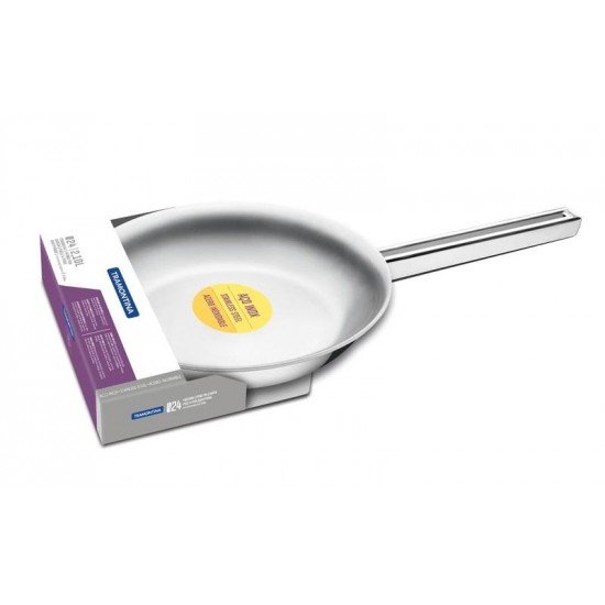 FRIGIDEIRA BRAVA EM ACO INOX FUNDO TRIPLO COM CABO 24 CM 2,1 L TRAMONTINA