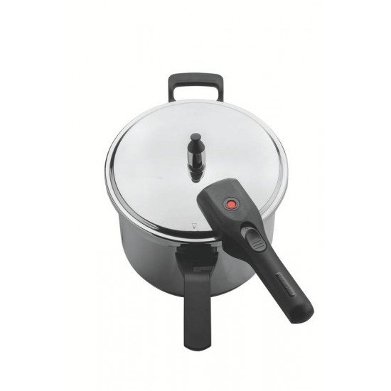 PANELA DE PRESSÃO TRAMONTINA BRAVA EM AÇO INOX COM FUNDO TRIPLO 22 CM 6 L
