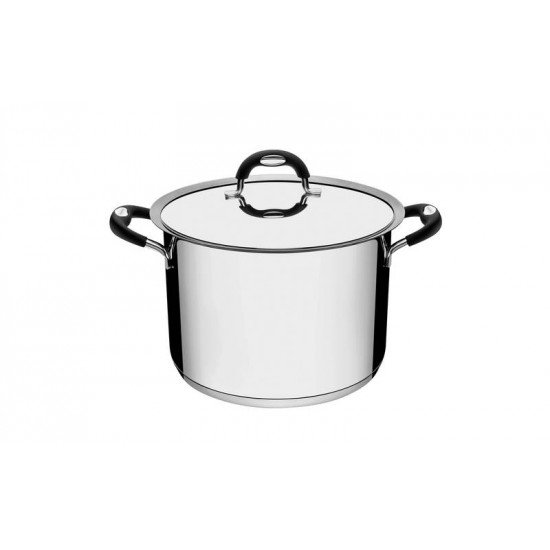 CALDEIRAO DUO SILICONE EM ACO INOX FUNDO TRIPLO COM TAMPA E ALCAS EM SILICONE 20 CM 4,5 L TRAMONTINA