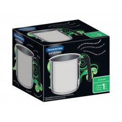 FERVEDOR DUO SILICONE EM ACO INOX FUNDO TRIPLO COM CABO DE SILICONE 14 CM 2,0 L TRAMONTINA