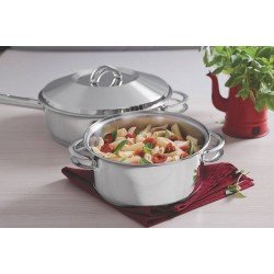 FRIGIDEIRA EM ACO INOX COM FUNDO TRIPLO TAMPA CABO E ALCA 28 CM 4,8 L TRAMONTINA