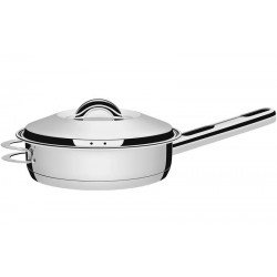 FRIGIDEIRA EM ACO INOX COM FUNDO TRIPLO TAMPA CABO E ALCA 28 CM 4,8 L TRAMONTINA