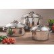 CAÇAROLA TRAMONTINA SOLAR FUNDA EM AÇO INOX FUNDO TRIPLO COM TAMPA E ALÇAS 16 CM 1,8 L