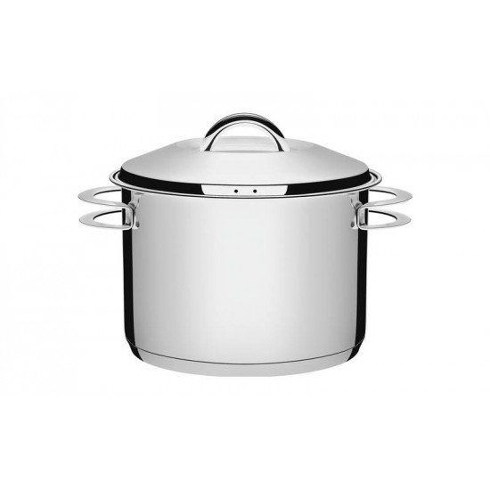 CALDEIRAO SOLAR EM ACO INOX FUNDO TRIPLO COM TAMPA E ALCAS 24 CM 7,8 L TRAMONTINA