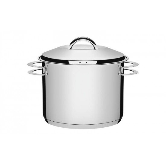 CALDEIRAO SOLAR EM ACO INOX FUNDO TRIPLO COM TAMPA E ALCAS 24 CM 9,6 L TRAMONTINA