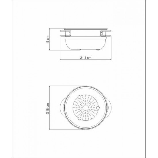 COZI-VAPORE TRAMONTINA  SOLAR EM INOX COM ALÇAS 16 CM 1,6 LITRO
