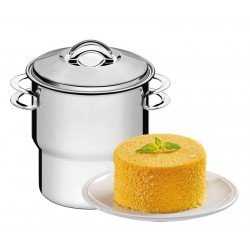 CUSCUZEIRA SOLAR EM ACO INOX COM TAMPA E ALCAS 14 CM 2,2 L TRAMONTINA