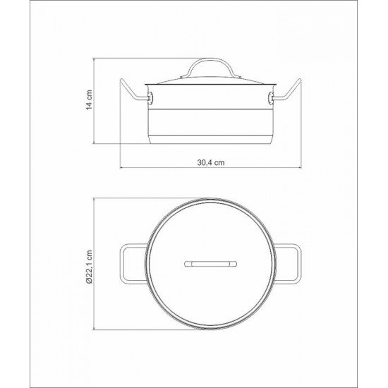 CAÇAROLA TRAMONTINA PROFESSIONAL RASA EM AÇO INOX FUNDO TRIPLO COM TAMPA PLANA DETALHE SATINADO 20 CM 2,9 L