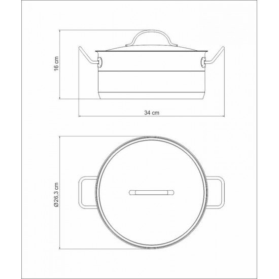 CAÇAROLA TRAMONTINA PROFESSIONAL RASA EM AÇO INOX FUNDO TRIPLO COM TAMPA PLANA DETALHE SATINADO 24 CM 4,7 L