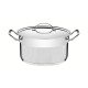 CAÇAROLA TRAMONTINA PROFESSIONAL FUNDA EM AÇO INOX FUNDO TRIPLO COM TAMPA PLANA DETALHE SATINADO 24 CM 6,1 L