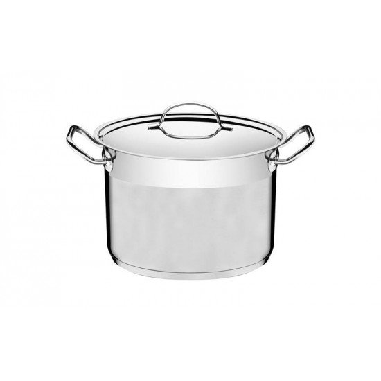 CALDEIRAO PROFESSIONAL EM ACO INOX FUNDO TRIPLO TAMPA PLANA DETALHE SATINADO 20 CM 4,6 L TRAMONTINA