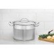 CALDEIRAO PROFESSIONAL EM ACO INOX FUNDO TRIPLO TAMPA PLANA DETALHE SATINADO 20 CM 4,6 L TRAMONTINA