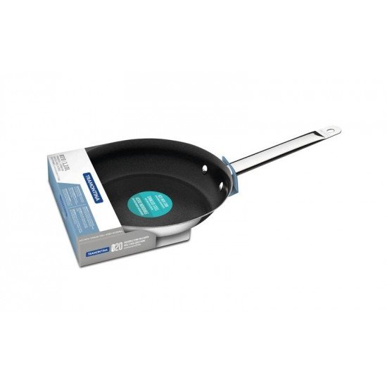 FRIGIDEIRA PROFESSIONAL RASA EM ACO INOX FUNDO TRIPLO EM ANTIADERENTE CABO 20 CM 1,1 L TRAMONTINA