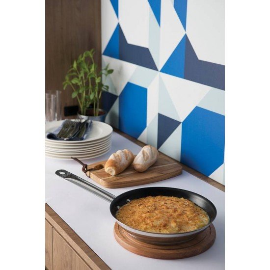 FRIGIDEIRA PROFESSIONAL RASA EM ACO INOX FUNDO TRIPLO EM ANTIADERENTE CABO 20 CM 1,1 L TRAMONTINA