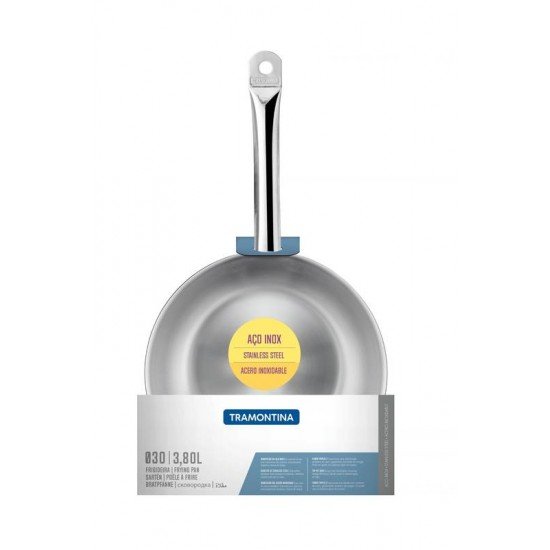 FRIGIDEIRA PROFESSIONAL FUNDA EM ACO INOX FUNDO TRIPLO COM CABO 30 CM 3,8 L TRAMONTINA