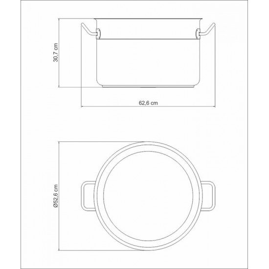 CALDEIRÃO TRAMONTINA PROFESSIONAL EM AÇO INOX COM FUNDO TRIPLO SEM TAMPA 50 CM 58 L
