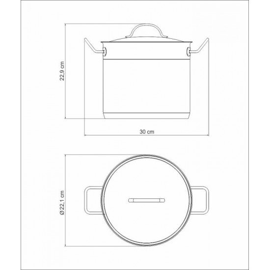 CALDEIRÃO PROFESSIONAL TRAMONTINA EM AÇO INOX FUNDO TRIPLO COM TAMPA E ALÇAS 20 CM 5,7 L