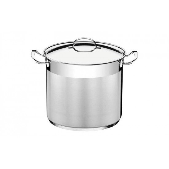 CALDEIRAO PROFESSIONAL EM ACO INOX FUNDO TRIPLO COM TAMPA E ALCAS 24 CM 9,6 L TRAMONTINA