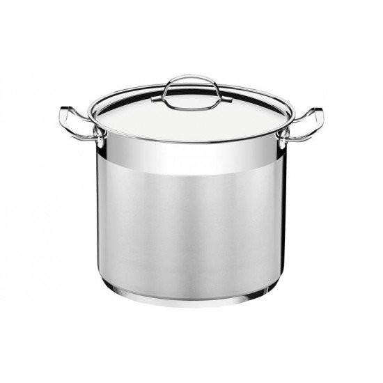 CALDEIRAO PROFESSIONAL EM ACO INOX FUNDO TRIPLO COM TAMPA E ALCAS 28 CM 15,7 L TRAMONTINA