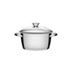 CACAROLA FUNDA ACO INOX COM FUNDO TRIPLO E TAMPA DE VIDRO 20CM TRAMONTINA