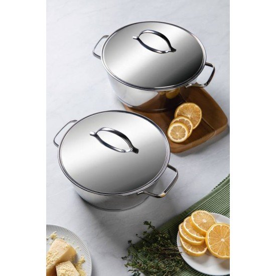 CAÇAROLA FUNDA TRAMONTINA ALLEGRA EM AÇO INOX COM FUNDO TRIPLO 18 CM 2,2 L