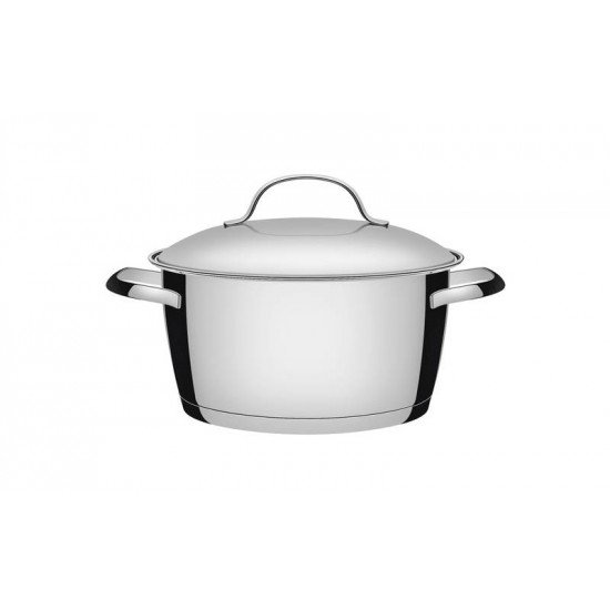 CACAROLA FUNDA ALLEGRA EM ACO INOX COM FUNDO TRIPLO 22 CM 4,2 L TRAMONTINA