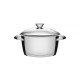 CACAROLA FUNDA ALLEGRA EM ACO INOX COM FUNDO TRIPLO E TAMPA DE VIDRO 22 CM 4,2 L TRAMONTINA