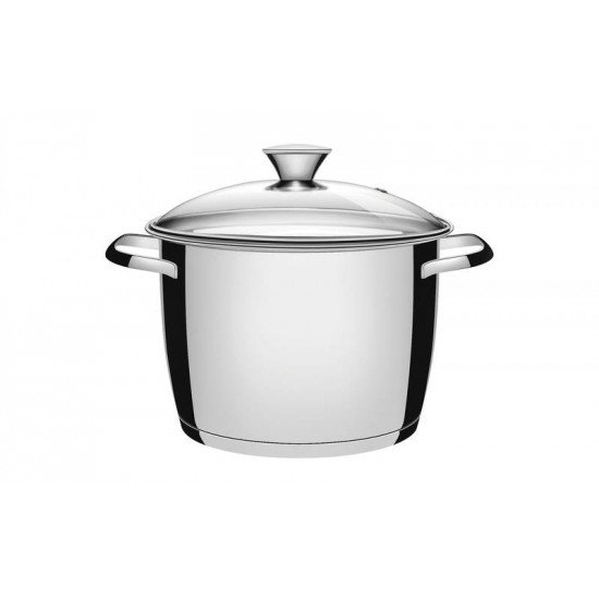 CALDEIRAO ACO INOX COM FUNDO TRIPLO E TAMPA DE VIDRO 22CM TRAMONTINA